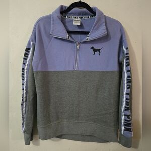 Victoria's Secret PINK Lavender and Gray Half-Zip Sweater
